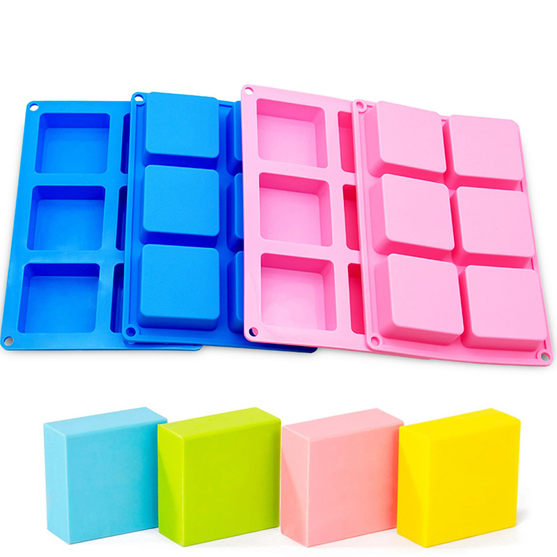 Soap Mold Silicone Loaf - Квадратные формы для мыла 6-гнездная антипригарная